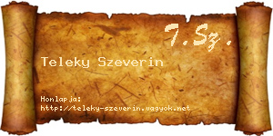 Teleky Szeverin névjegykártya